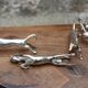 Set of 5 vintage silver metal horse knife rests