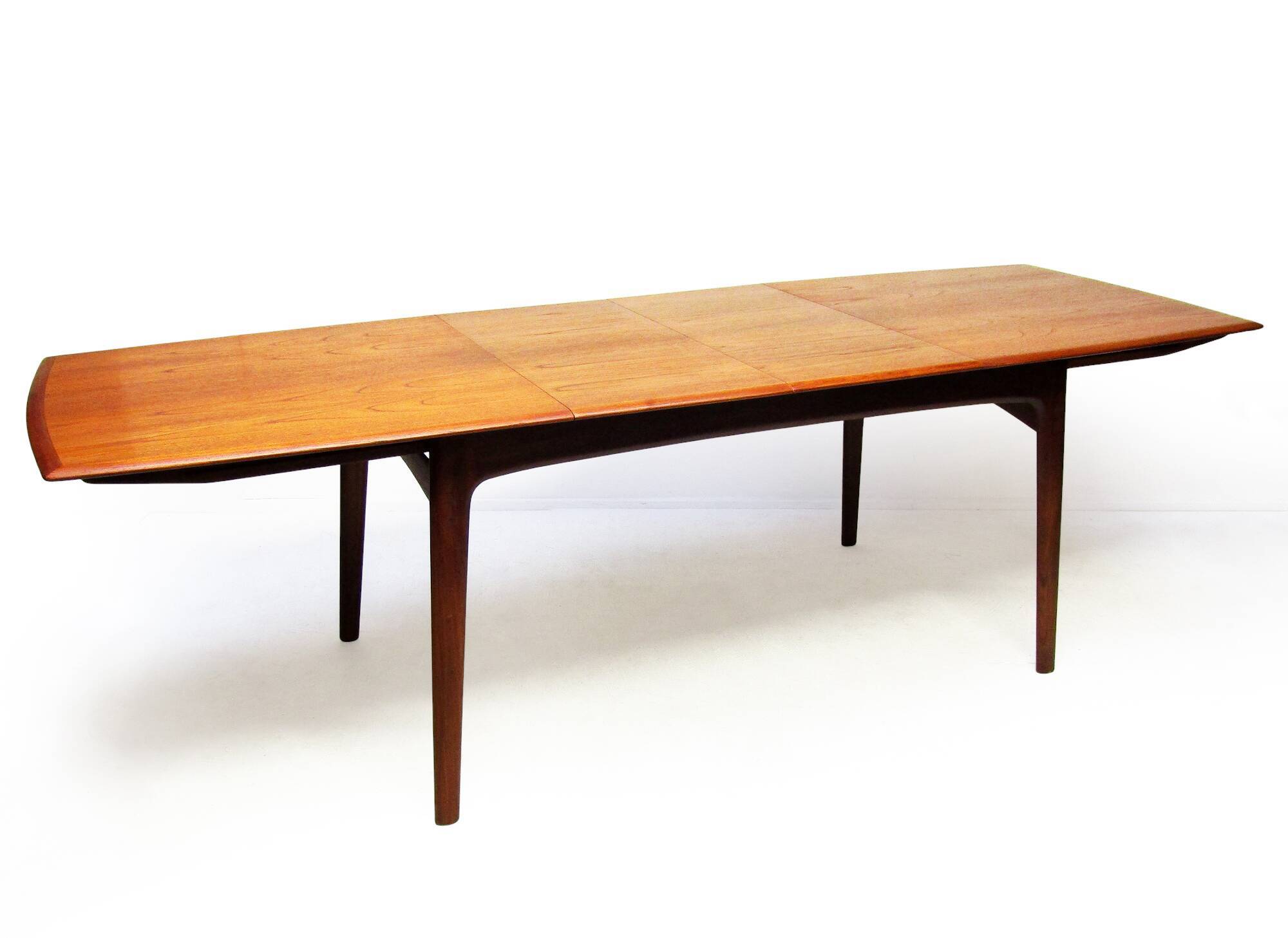 Narrow 1960s Danish Extending Table In Teak By Arne Hovmand Olsen