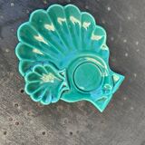 Empty pocket in the shape of a shell enamelled ceramic slurry signed SYlvio vintage