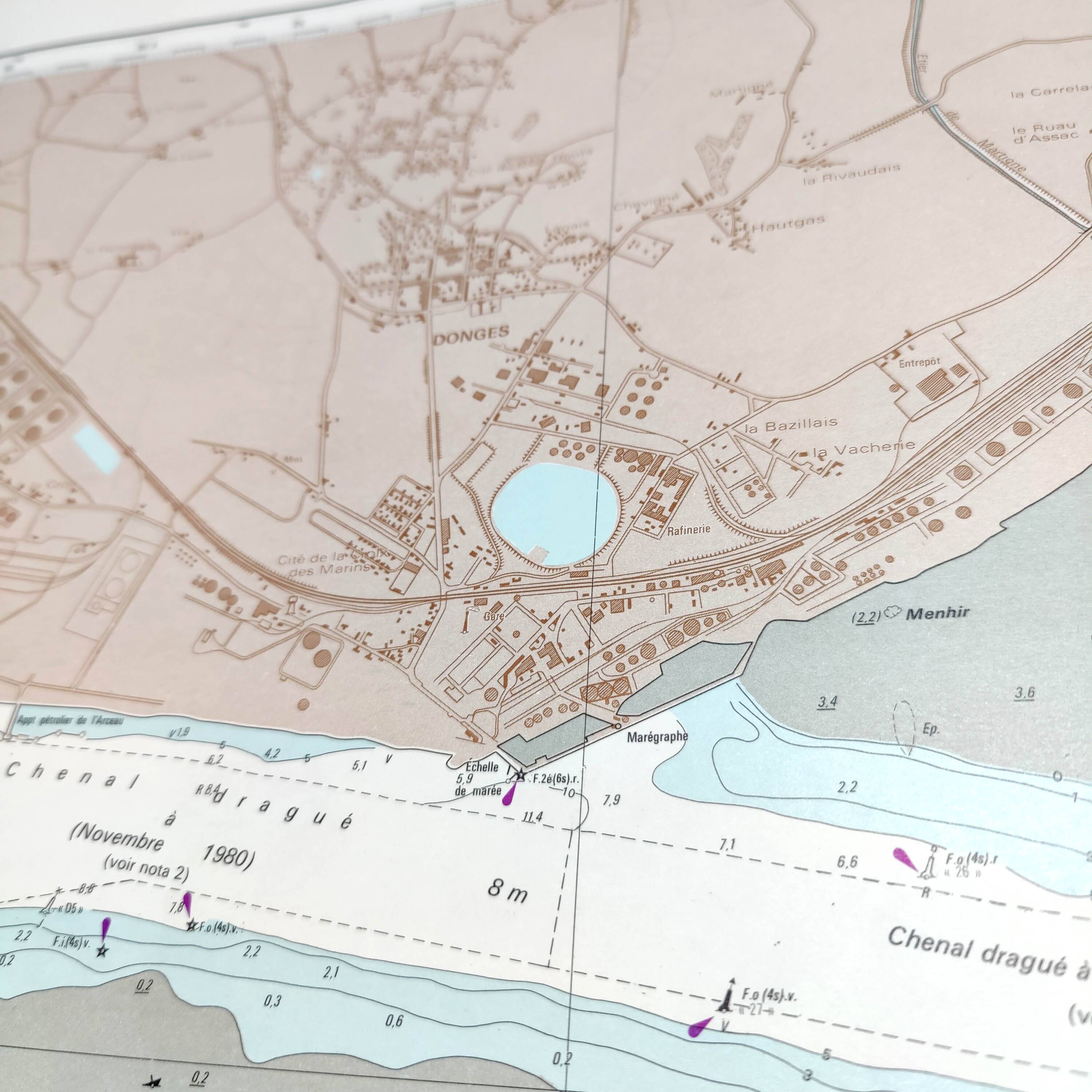 Map of the Loire estuary, west coast of France