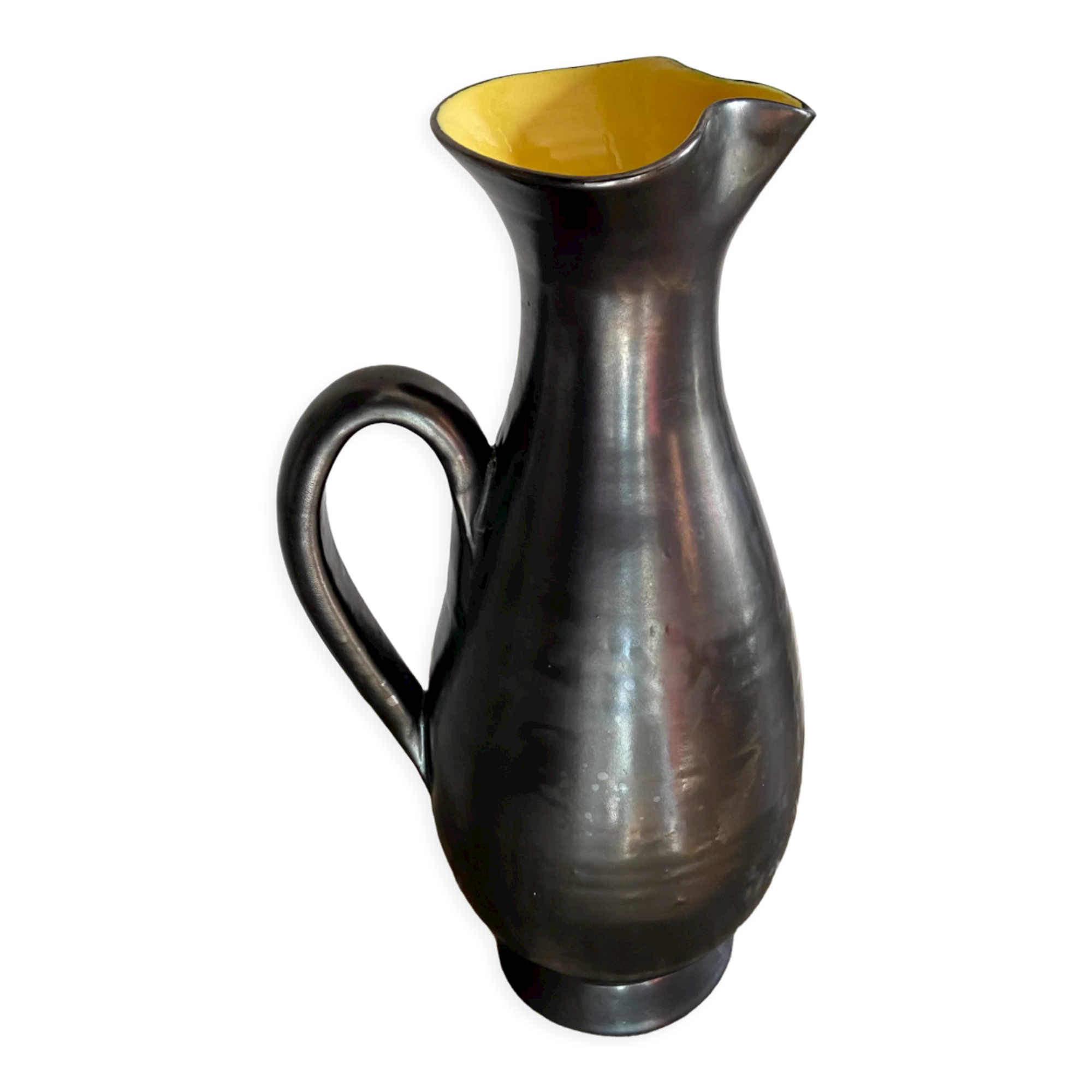 Black and yellow vase 60s Pol Chambost style