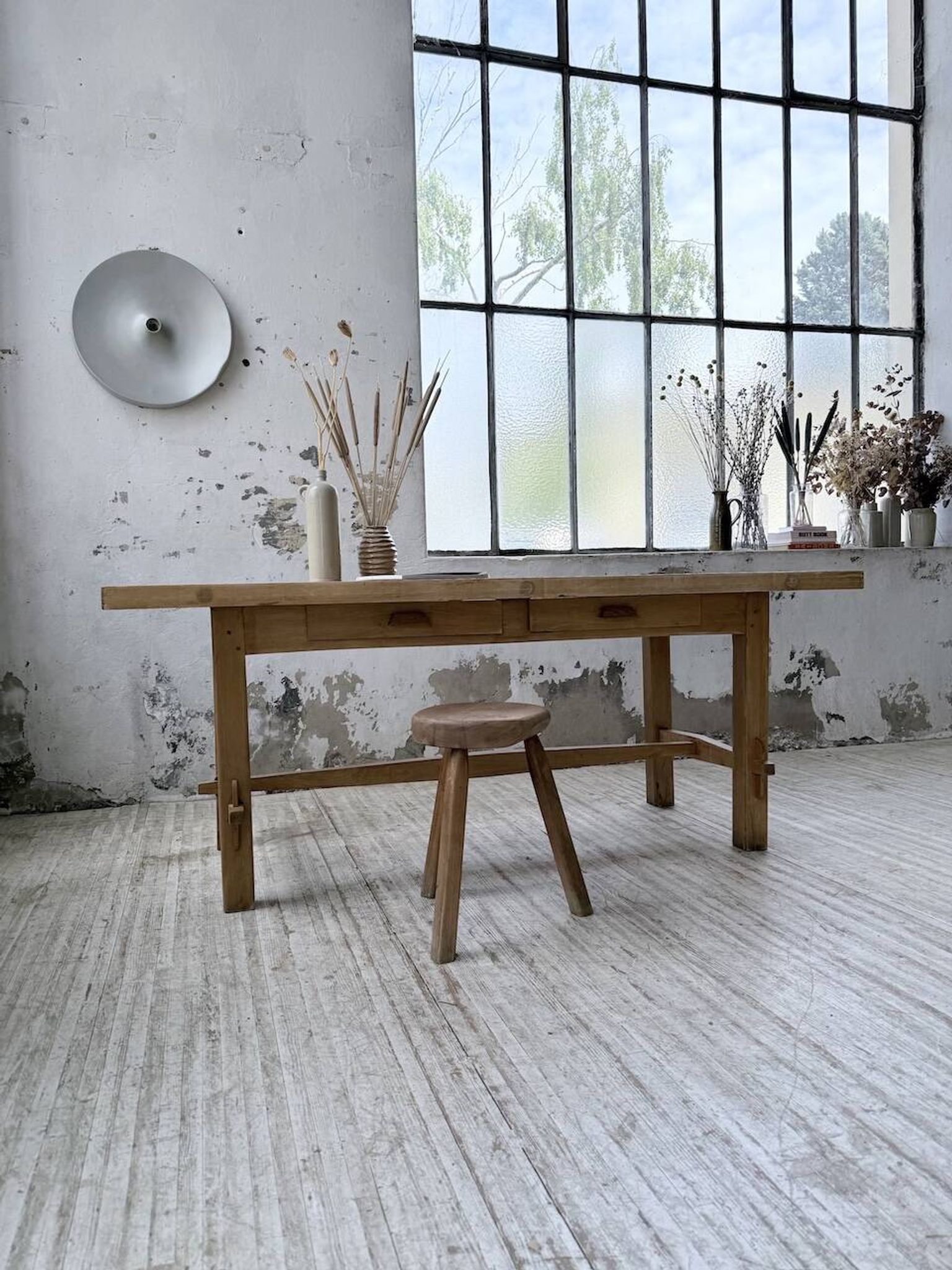Table mobilier montagne 1950 hêtre massif
