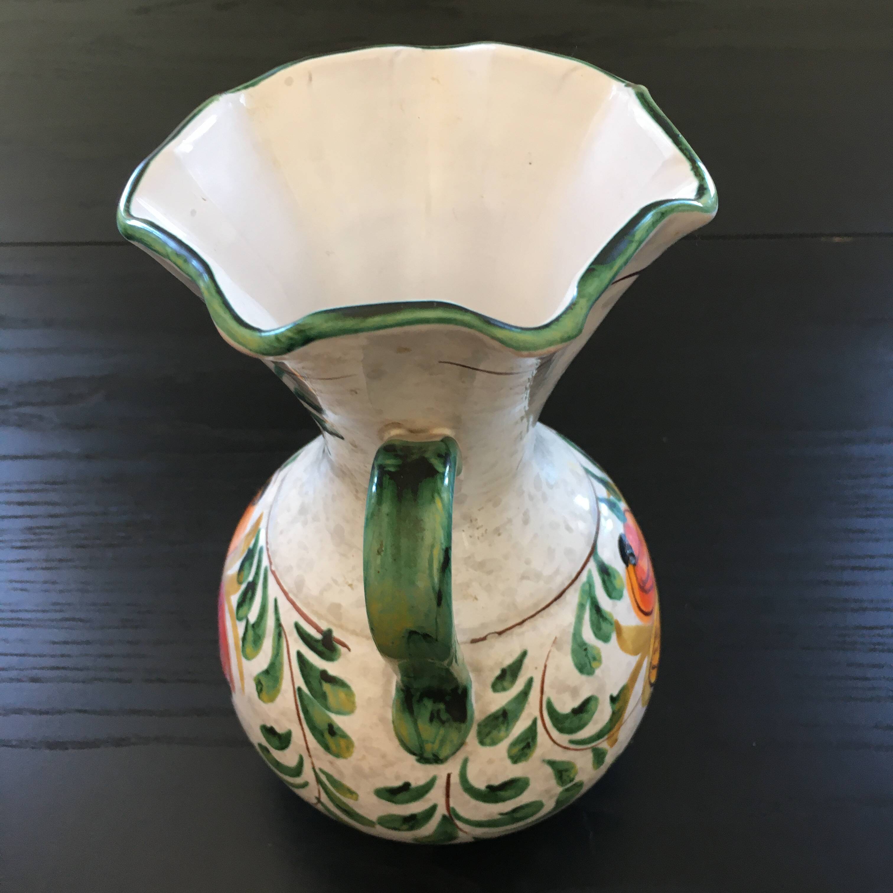 Signed floral decoration vase
