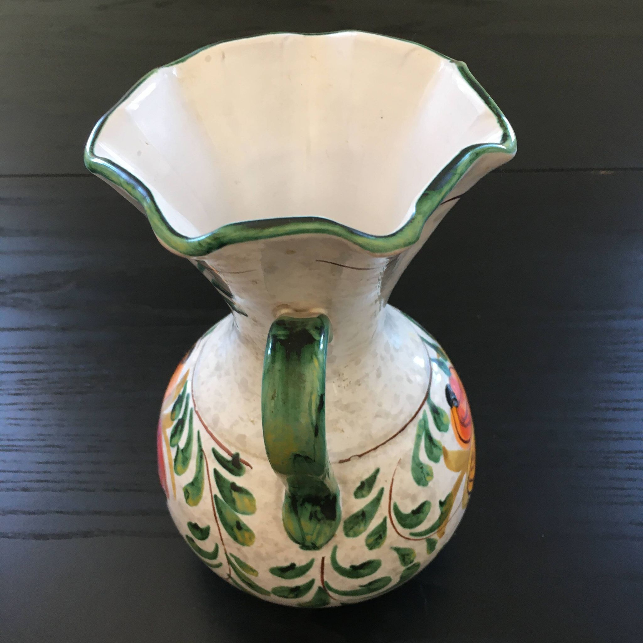 Signed floral decoration vase