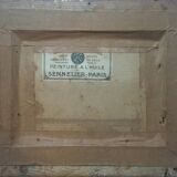 Painting "flower vase" circa 1950 HSP signed (to be deciphered) with frame