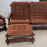 Canapé, deux fauteuils et un ottoman scandinaves, années 60