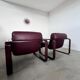 Sofa set and 2 vintage leather armchairs designed by Albert Stoll Giroflex 1970s
