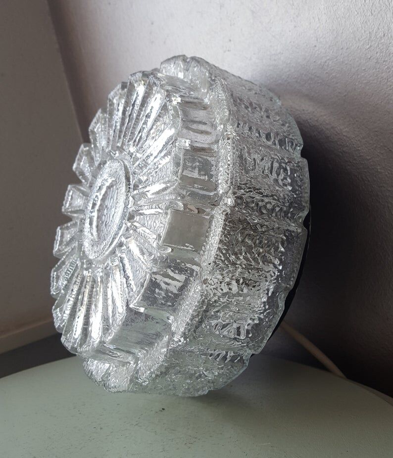 Vintage glass ceiling light from the 1960s