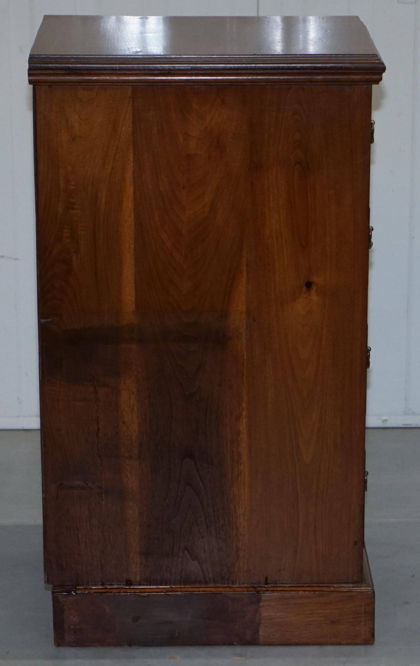 Pair of tall Victorian walnut chests of drawers