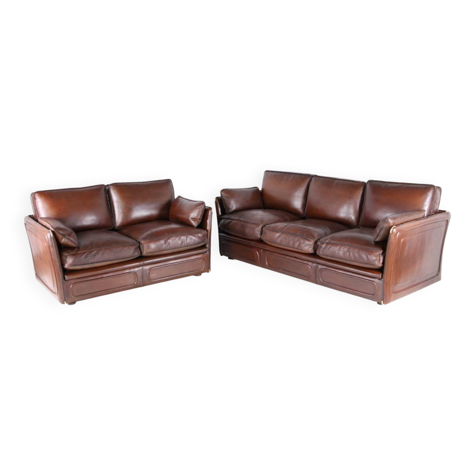 Paire de canapés cuir Roche Bobois