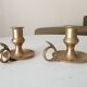 Antique hand candlestick in solid gilded brass.