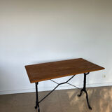 Oak bistro table and cast iron legs