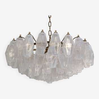 Italian chandelier poliedro murano glass