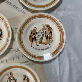 Lot de 8 assiettes comptines en terre de fer Choisy le Roi