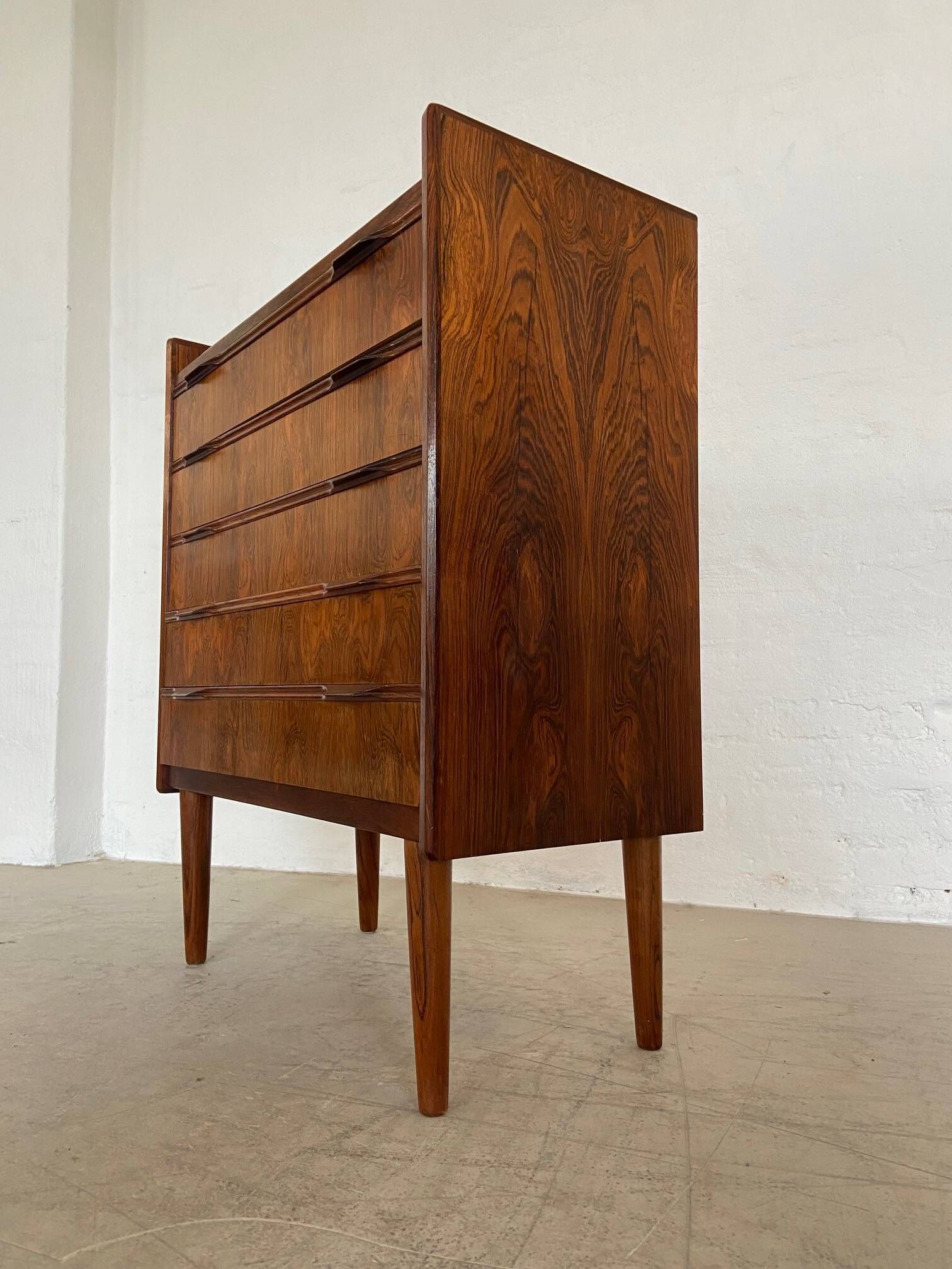 Vintage Danish mid-century modern rosewood chest of drawers by Henning Jørgensen 1959