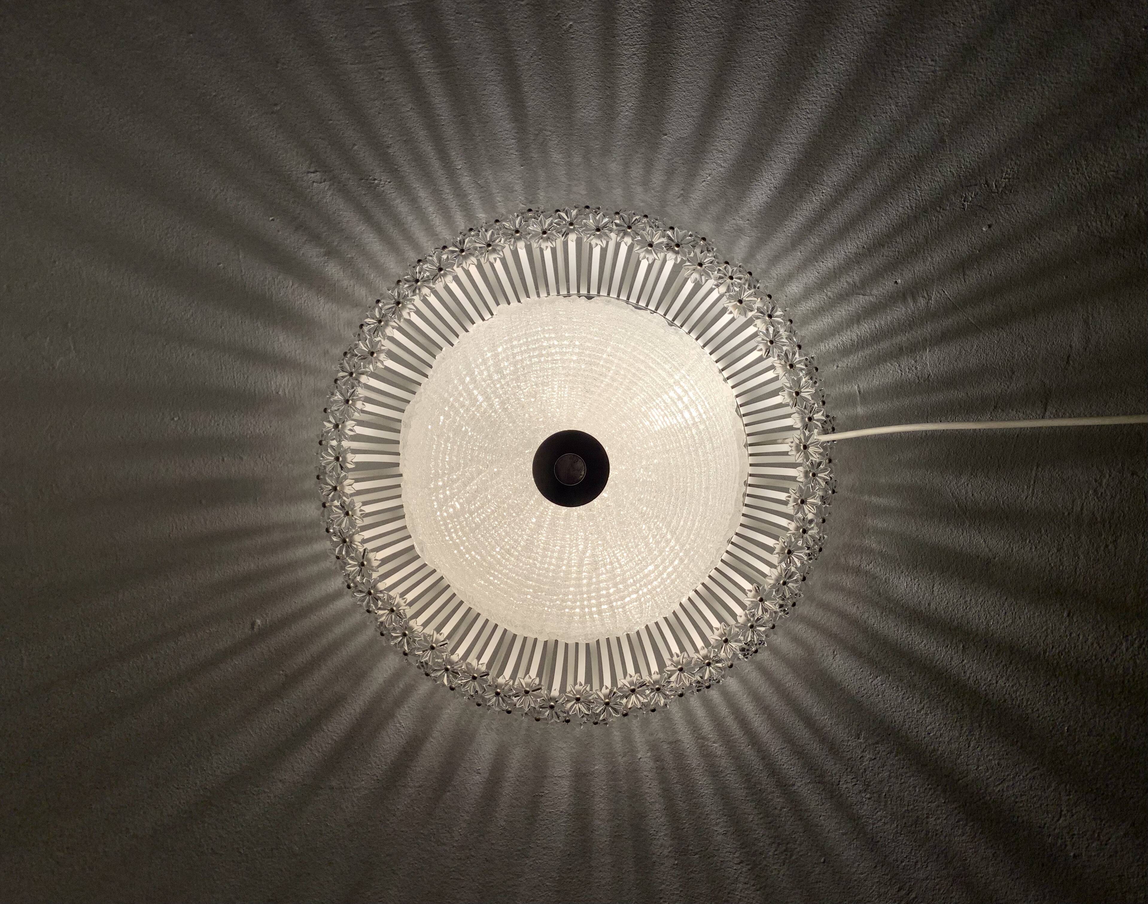 Large Floral Flush Lamp