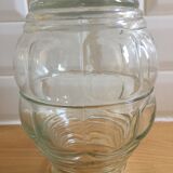 Vintage jar, curved shape with blue cap