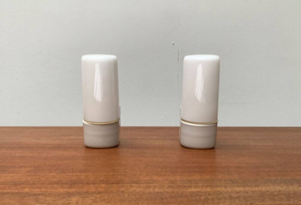 German ceramic wall lights mid-century 6063 by Wilhelm Wagenfeld for Lindner, 1960s, set of 2.