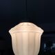 Art deco pendant lamp from the 50s in opaline and chrome metal