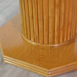 Octagonal dining table with wood and bamboo extension 1980s