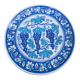 Blue decorative plate with grapes