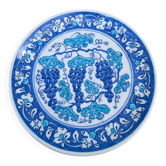 Assiette décorative bleu aux raisins