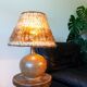 Lampe grés et laine brut, signée Alain Blanchard, 1970