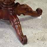 Large Louis Philippe period mahogany fiddle-shaped pedestal table, 19th century