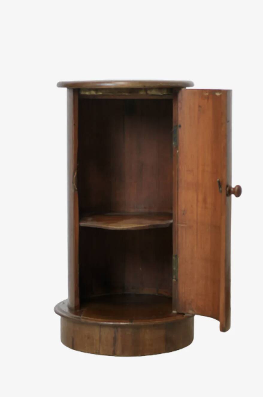 Mahogany bedside table with marble top