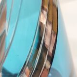 Blue and silver crystal vase. France 1950s.