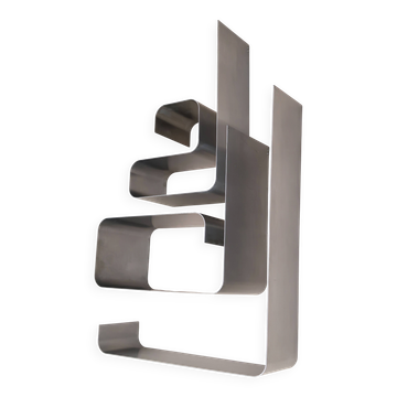 Zig Zag bookshelf by Joelle Ferlande and François Monnet in steel