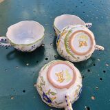 Set of 4 antique hand-painted cups