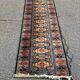 Long Persian Wool Runner Rug Burgundy Blue 70x240cm