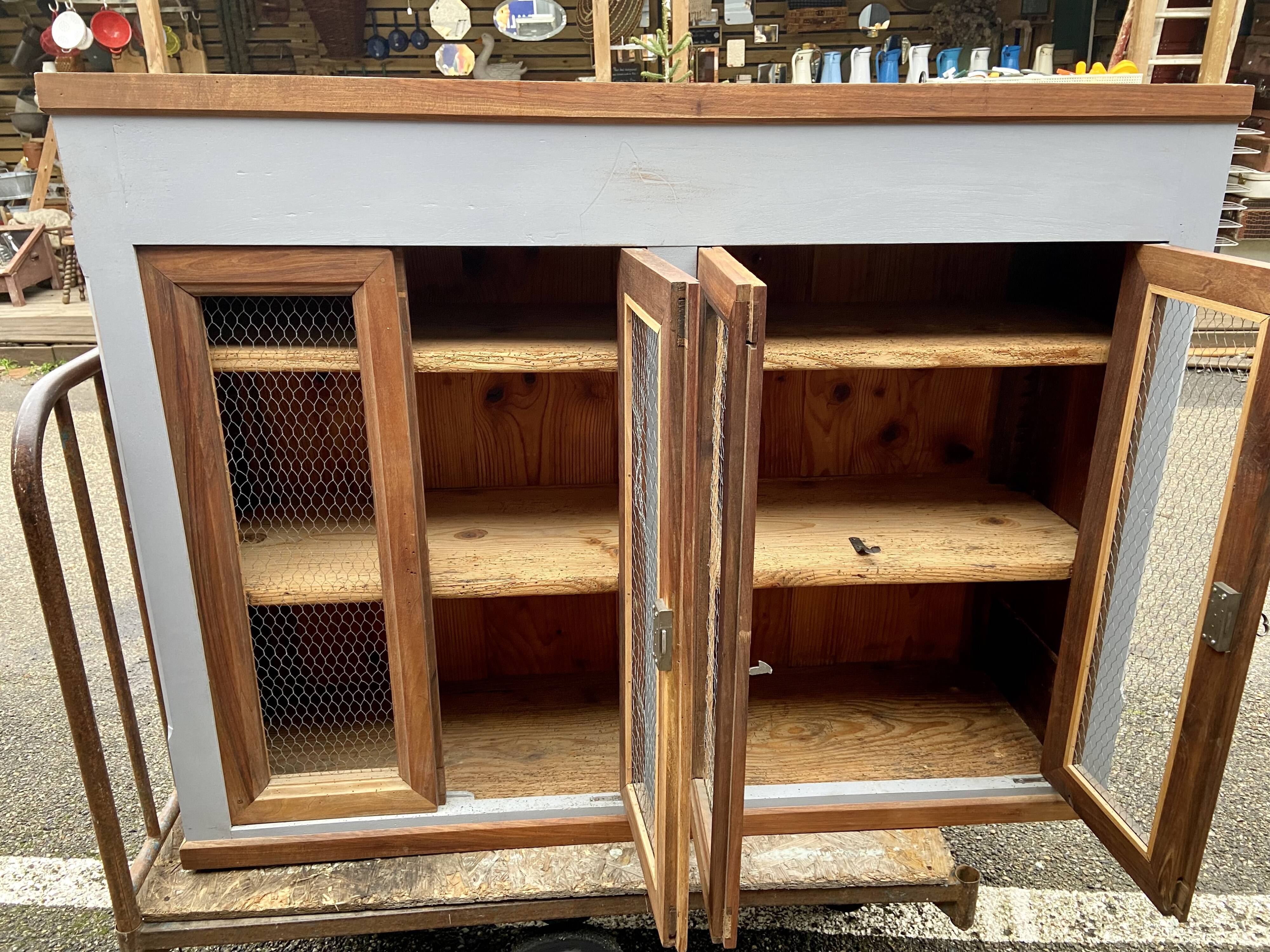 Gray and wood sideboard