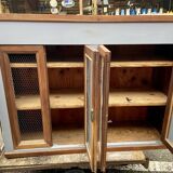 Gray and wood sideboard