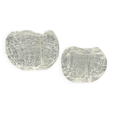 Pair of frosted glass flower vases, Germany, 1970s