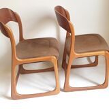 Pair of chairs Baumann sled feet 60s