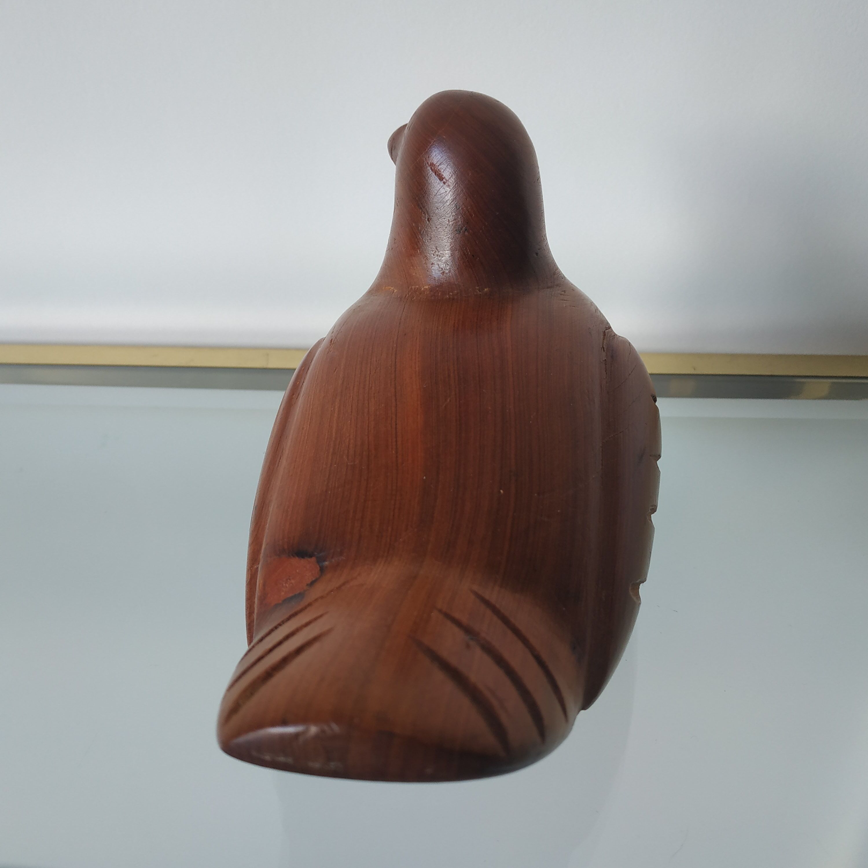turned wooden bird
