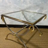 Neoclassical curule side tables by Maison Jansen, France, 1970s.