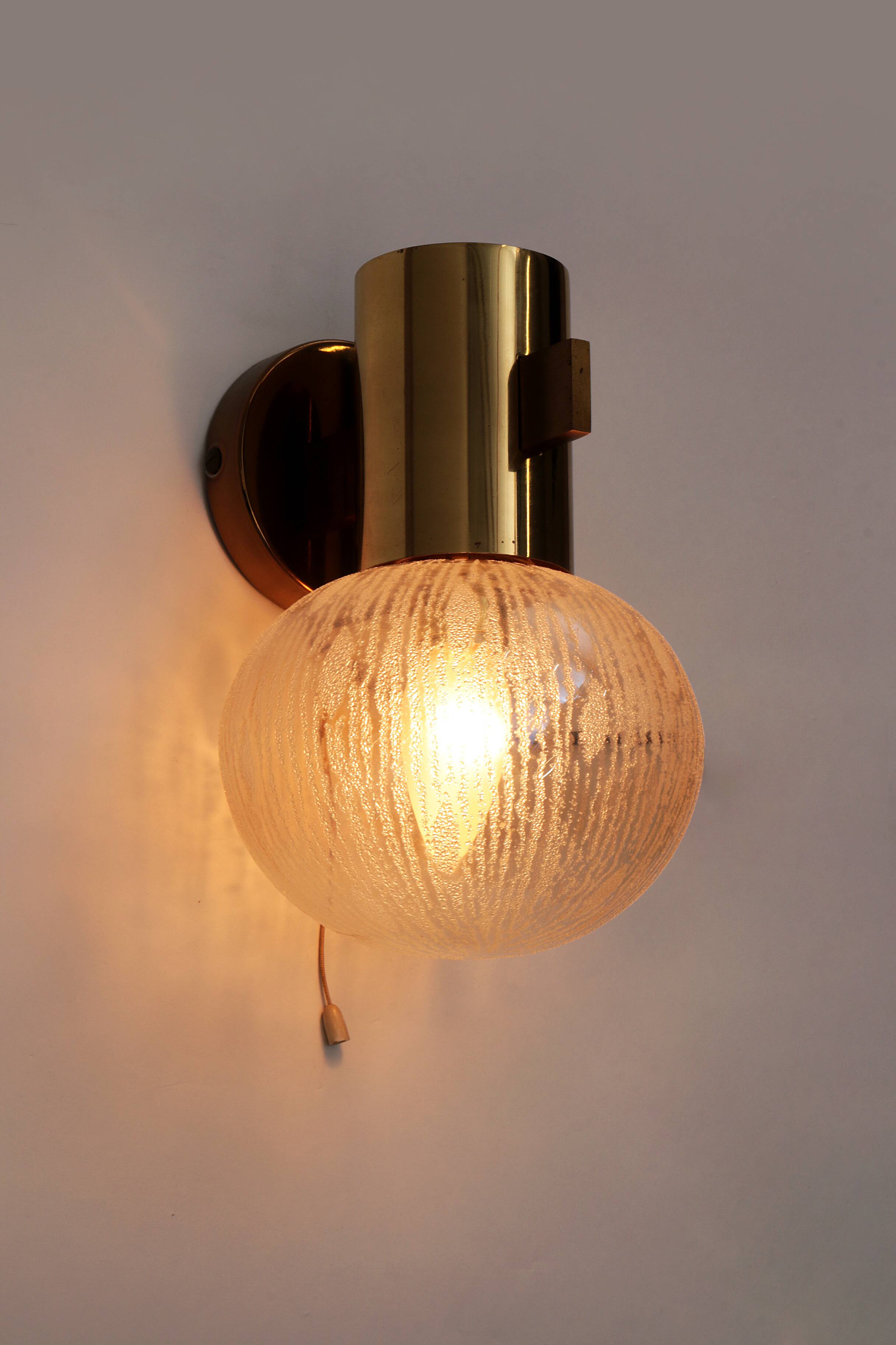 Hans-Agne Jakobsen brass wall lamp with glass Sweden 1960