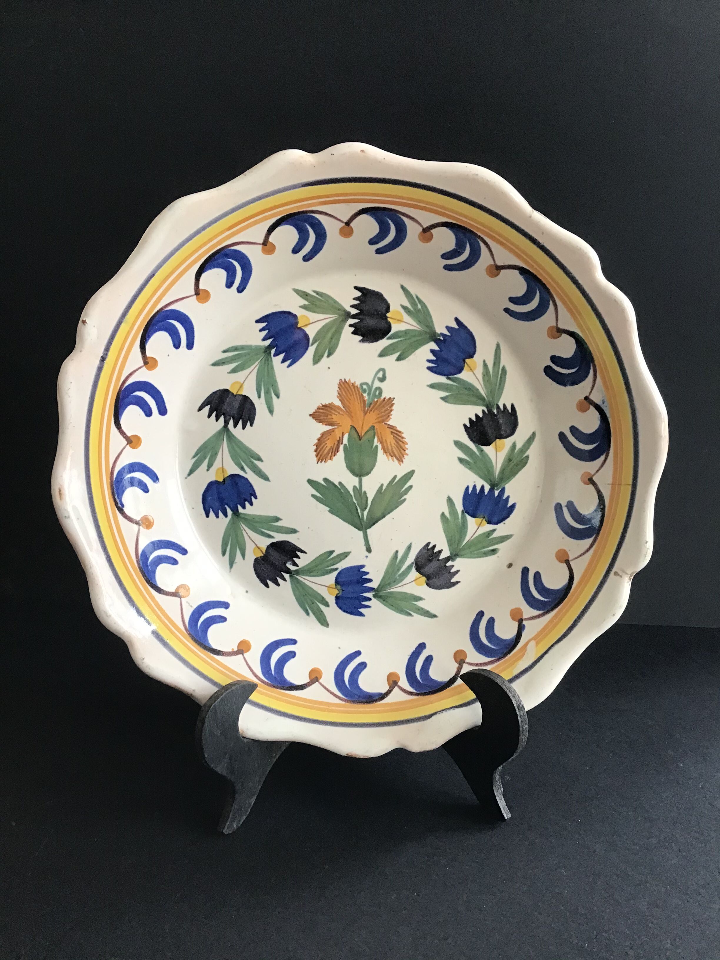 Assiette faïence XIXeme Nevers
