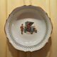 6 small hollow plates in white porcelain pattern vintage cars