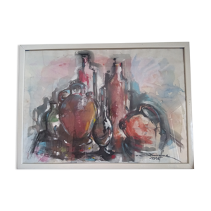 Aquarelle abstraite, nature morte