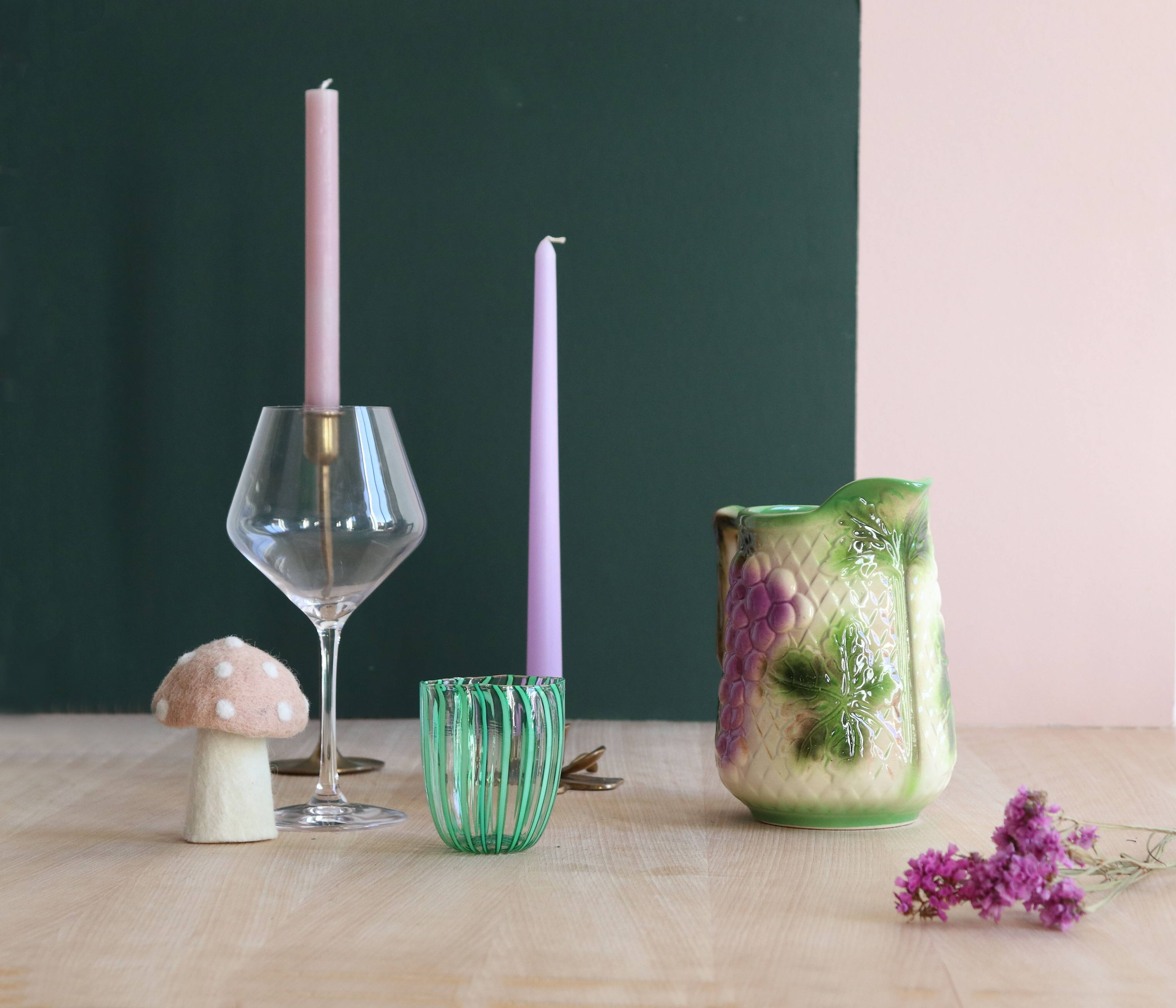 Barbotine pitcher from the 20s/30s with vine and grape decoration, Saint-Clément earthenware factory