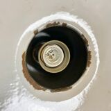 Black enamel industrial factory pendant lamp, 1930s