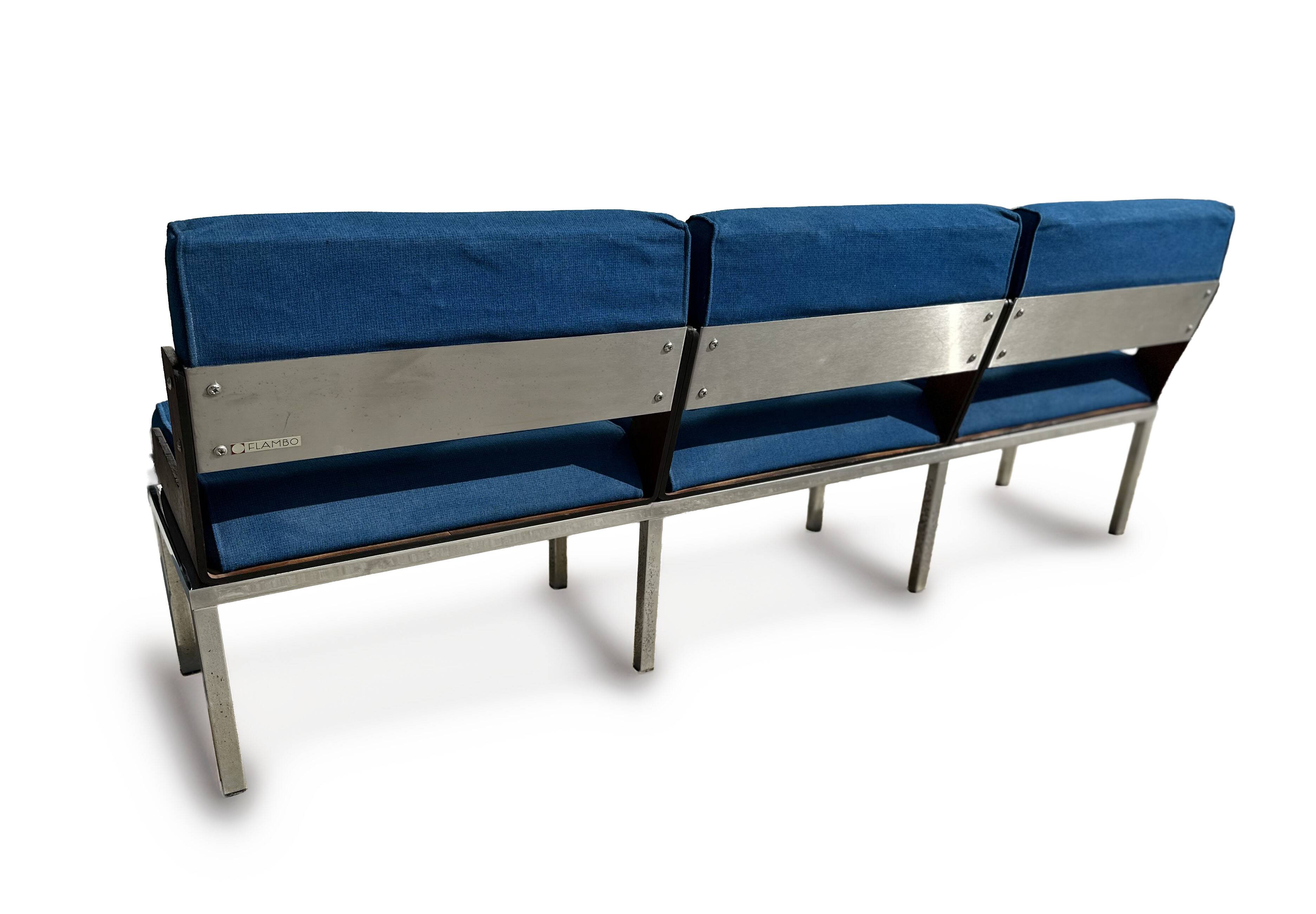 Banc vintage bleu des années 1960 par Roger Tallon