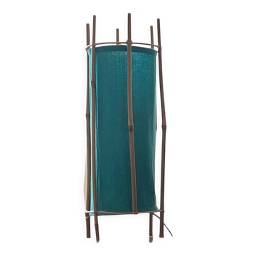 Louis Sognot table lamp in bamboo and cotton, France 1960s