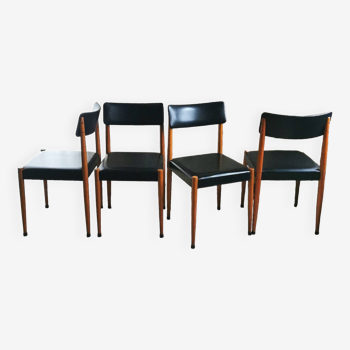 4 chaises scandinave vintage, années 60