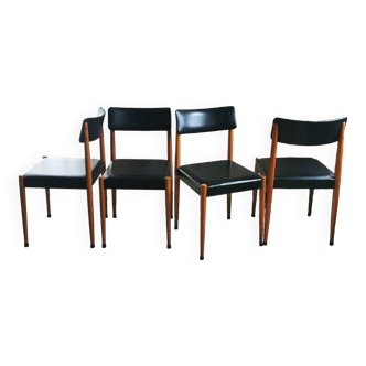 4 chaises scandinave vintage, années 60