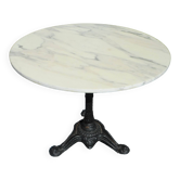 grand guéridon table bistrot pied font plateau marbre 90cm